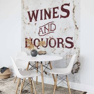 Fotobehang Wines and Liquors vlies - beige / rood - 1,92cm x 2,6cm