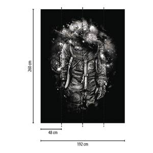 Papier peint Lost in Cosmic Shades Intissé - Noir / Blanc - 1,92 x 2,6 cm