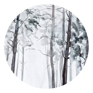 Papier peint Forêt Intissé - Bleu / Gris / Blanc - 1,4 x 1,4 cm