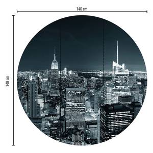 Fotobehang New York Skyline vlies - zwart / wit / blauw - 1,4cm x 1,4cm