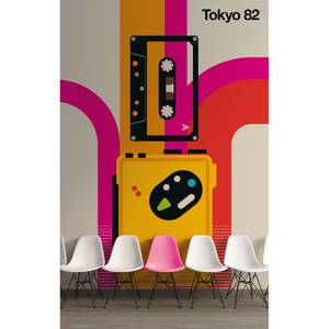 Fotobehang Tokyo 82 structuurvlies - beige / oranje / rood - 2cm x 2,7cm - Structuurvlies
