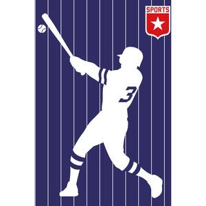 Fotobehang Baseball structuurvlies - lila / wit - 2cm x 2,7cm - Structuurvlies