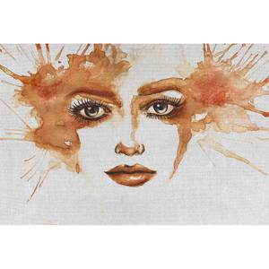 Fotomurale Watercolour Face I Tessuto non tessuto premium - Arancione / Bianco - 4 cm x 2,7 cm - Vello premium