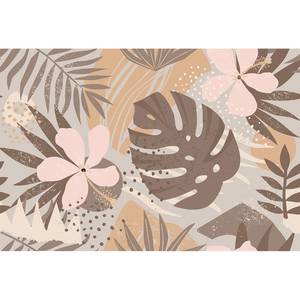 Fotomurale Jungle Plants Tessuto non tessuto strutturato - Beige / Marrone / Rosa - 4 cm x 2,7 cm - Vello strutturale