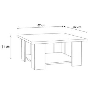 Tavolino da salotto Potom II Effetto quercia di Sonoma