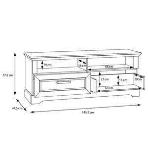 Meuble TV New Dessa Imitation pin blanc