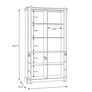 Vitrinenschrank New Dessa Kiefer Weiß Dekor