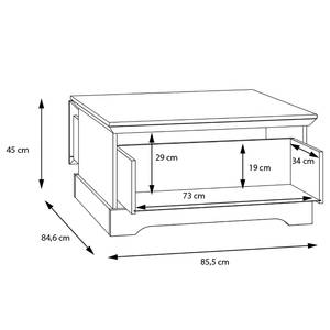 Table basse New Dessa Imitation pin blanc