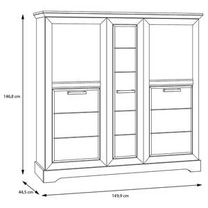 Highboard New Dessa II Kiefer Weiß Dekor