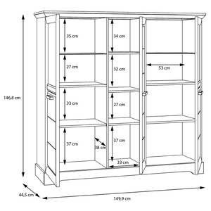 Highboard New Dessa II witte grenenhouten look