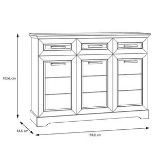 Sideboard New Dessa III Kiefer Weiß Dekor