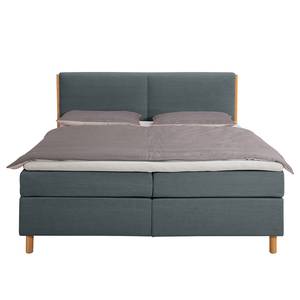 Letto boxspring California Box Tessuto TUS: 16 blue - 160 x 200cm - Materasso doppio H2 H3 - Tinta unita