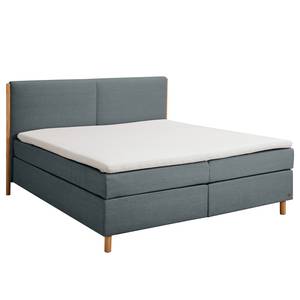 Letto boxspring California Box Tessuto TUS: 16 blue - 160 x 200cm - Materasso doppio H2 H3 - Tinta unita