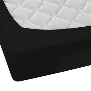 Drap housse en jersey fin 0077144 Jersey de coton - Noir - 140 - 160 x 200 cm