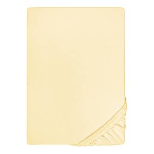 Drap housse en jersey fin 0077144 Jersey de coton - Jaune clair - 140 - 160 x 200 cm