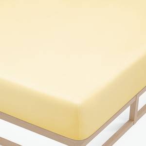 Drap housse en jersey fin 0077144 Jersey de coton - Jaune clair - 140 - 160 x 200 cm