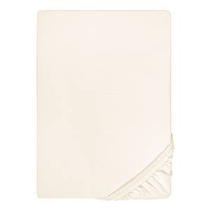 Lenzuolo con gli angoli 0077144 Jersey di cotone - Bianco crema - 140-160 x 200 cm