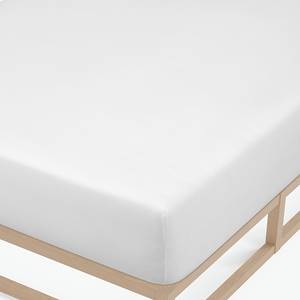 Drap housse en jersey fin 0077144 Jersey de coton - Blanc - 90-100 x 200 cm