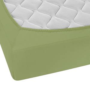 Drap housse en jersey fin 0077144 Jersey de coton - Vert - 90-100 x 200 cm