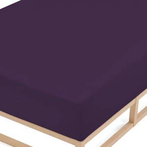 Drap-housse en flanelle 0002744 Coton - Violet foncé - 140 - 160 x 200 cm