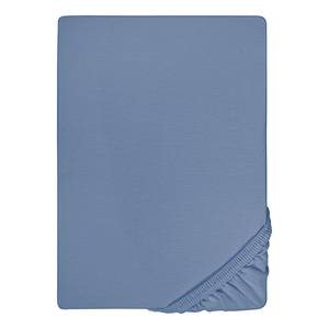 Drap housse en jersey fin 0077144 Jersey de coton - Bleu jean - 180-200 x 200 cm