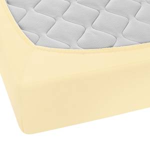 Drap housse en jersey fin 0077144 Jersey de coton - Jaune clair - 180-200 x 200 cm