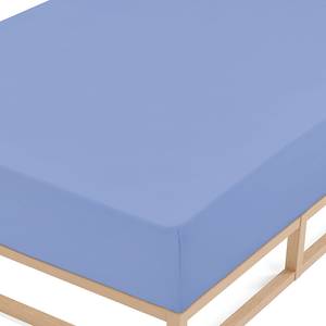 Drap-housse en flanelle 0002744 Coton - Bleu - 140 - 160 x 200 cm