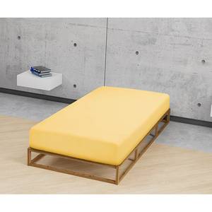 Drap-housse en flanelle 0002744 Coton - Jaune - 180-200 x 200 cm