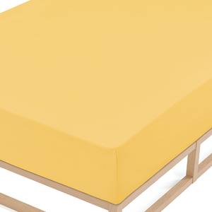 Drap-housse en flanelle 0002744 Coton - Jaune - 180-200 x 200 cm