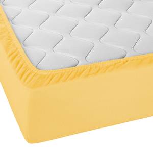 Drap-housse en flanelle 0002744 Coton - Jaune - 180-200 x 200 cm