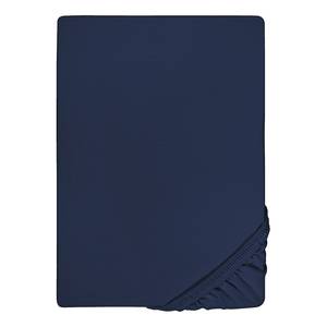 Drap housse en jersey fin 0077144 Jersey de coton - Bleu marine - 180-200 x 200 cm