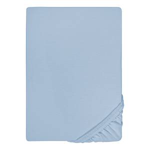 Jersey-Elastic-Spannbetttuch 0077866 Baumwolle / Elasthan - Eisblau - 120-130 x 200-220 cm