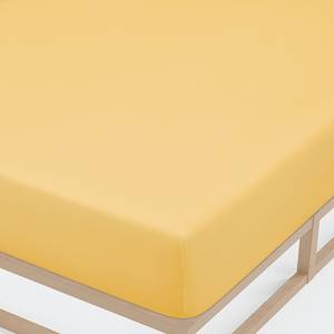 Drap housse en jersey élastique 0077866 Coton / Élasthanne - Jaune - 180-200 x 200-220 cm