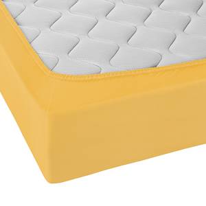 Drap housse en jersey élastique 0077866 Coton / Élasthanne - Jaune - 180-200 x 200-220 cm