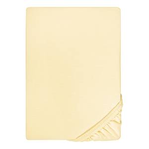 Drap housse en jersey élastique 0077866 Coton / Élasthanne - Jaune clair - 140 - 160 x 200-220 cm