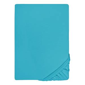 Drap housse en jersey fin 0077144 Jersey de coton - Turquoise - 140 - 160 x 200 cm