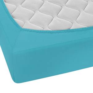 Drap housse en jersey fin 0077144 Jersey de coton - Turquoise - 140 - 160 x 200 cm