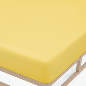 Drap housse en jersey fin 0077144 Jersey de coton - Jaune maïs - 140 - 160 x 200 cm