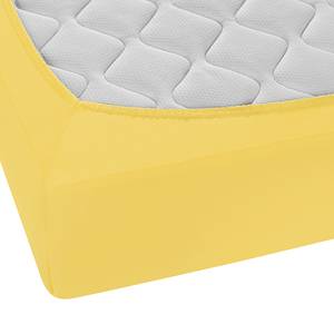 Drap housse en jersey fin 0077144 Jersey de coton - Jaune maïs - 140 - 160 x 200 cm