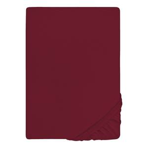 Drap housse en jersey fin 0077144 Jersey de coton - Rouge bourgogne - 90-100 x 200 cm