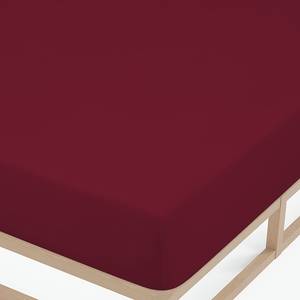 Drap housse en jersey fin 0077144 Jersey de coton - Rouge bourgogne - 90-100 x 200 cm