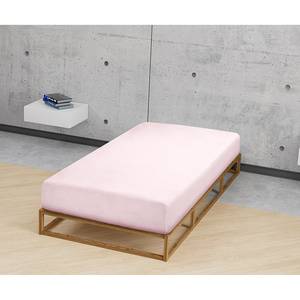 Drap housse en jersey élastique 0077866 Coton / Élasthanne - Rose - 180-200 x 200-220 cm