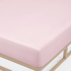 Jersey-Elastic-Spannbetttuch 0077866 Baumwolle / Elasthan - Rosa - 180-200 x 200-220 cm