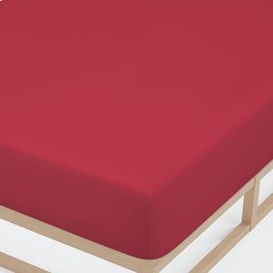 Drap housse en jersey élastique 0077866 Coton / Élasthanne - Rouge rubis - 120-130 x 200-220 cm