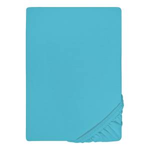 Drap housse en jersey élastique 0077866 Coton / Élasthanne - Turquoise - 140 - 160 x 200-220 cm