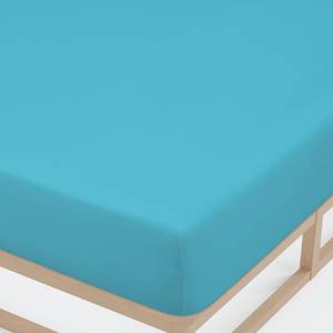 Drap housse en jersey élastique 0077866 Coton / Élasthanne - Turquoise - 90-100 x 200-220 cm