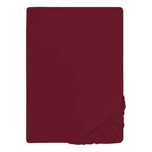 Drap housse en jersey élastique 0077866 Coton / Élasthanne - Rouge bourgogne - 180-200 x 200-220 cm