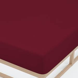 Drap housse en jersey élastique 0077866 Coton / Élasthanne - Rouge bourgogne - 180-200 x 200-220 cm