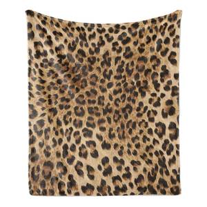 Plaid Leopard print polyester - lichtbruin/zwart - 175 x 230 cm