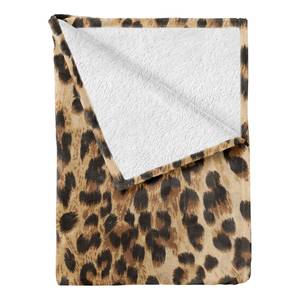 Plaid Leopard print polyester - lichtbruin/zwart - 125 x 175 cm